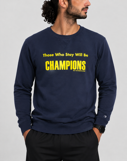Champion Men Cotton Fleece Blue Sweatshirt M