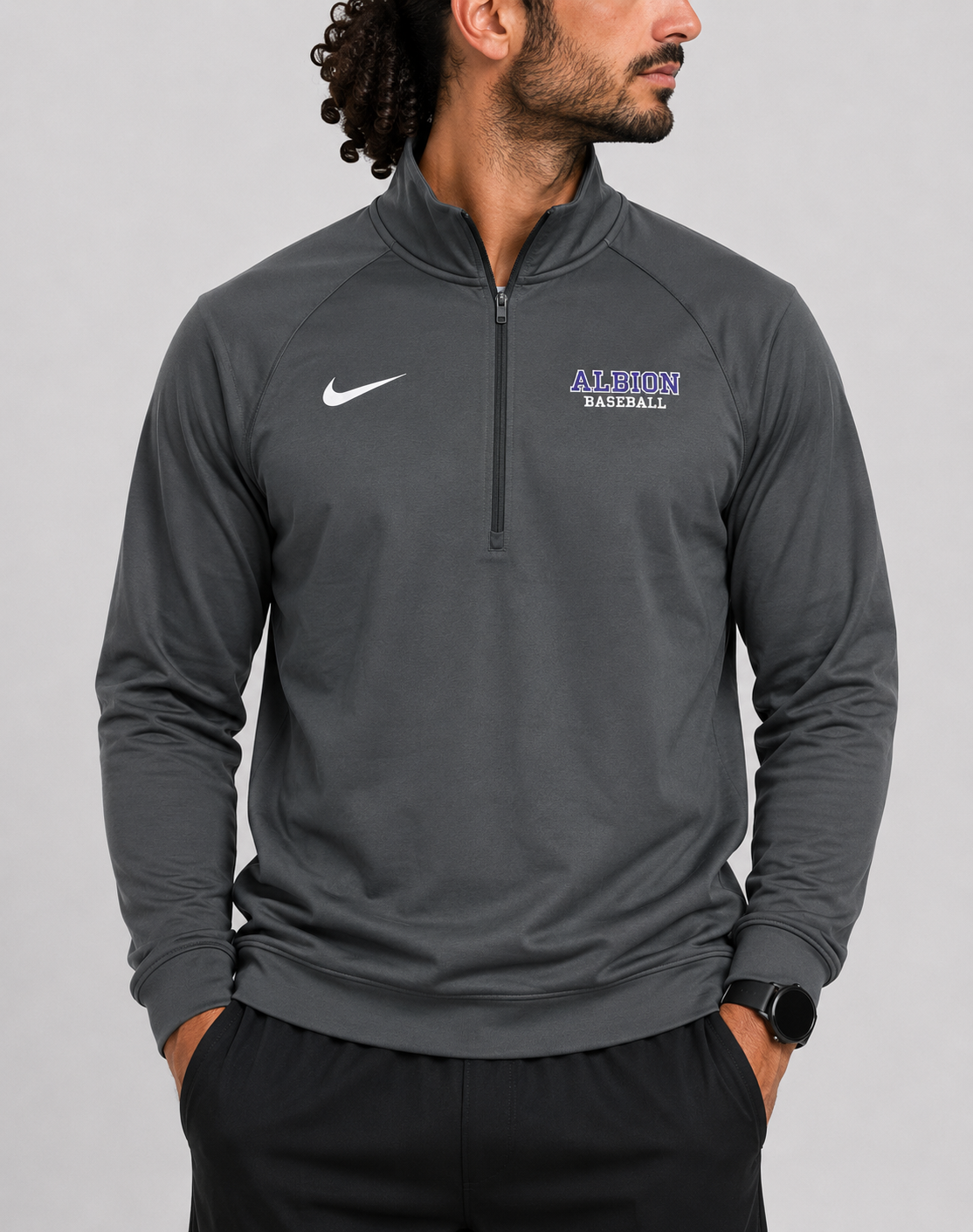 Nike Men Cotton Fleece Gray Sweatshirt L