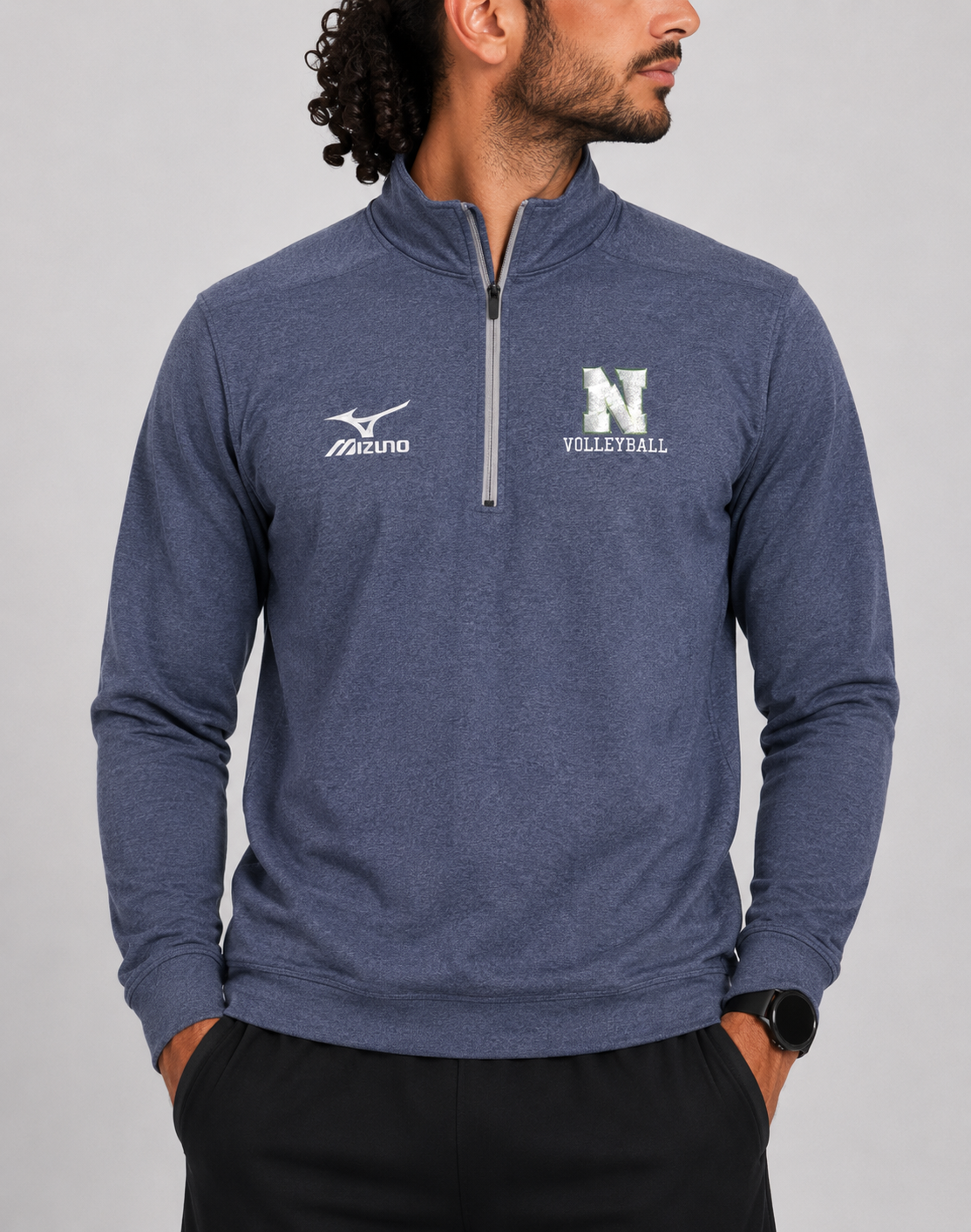 Mizuno Men Cotton Fleece Blue Sweatshirt XS