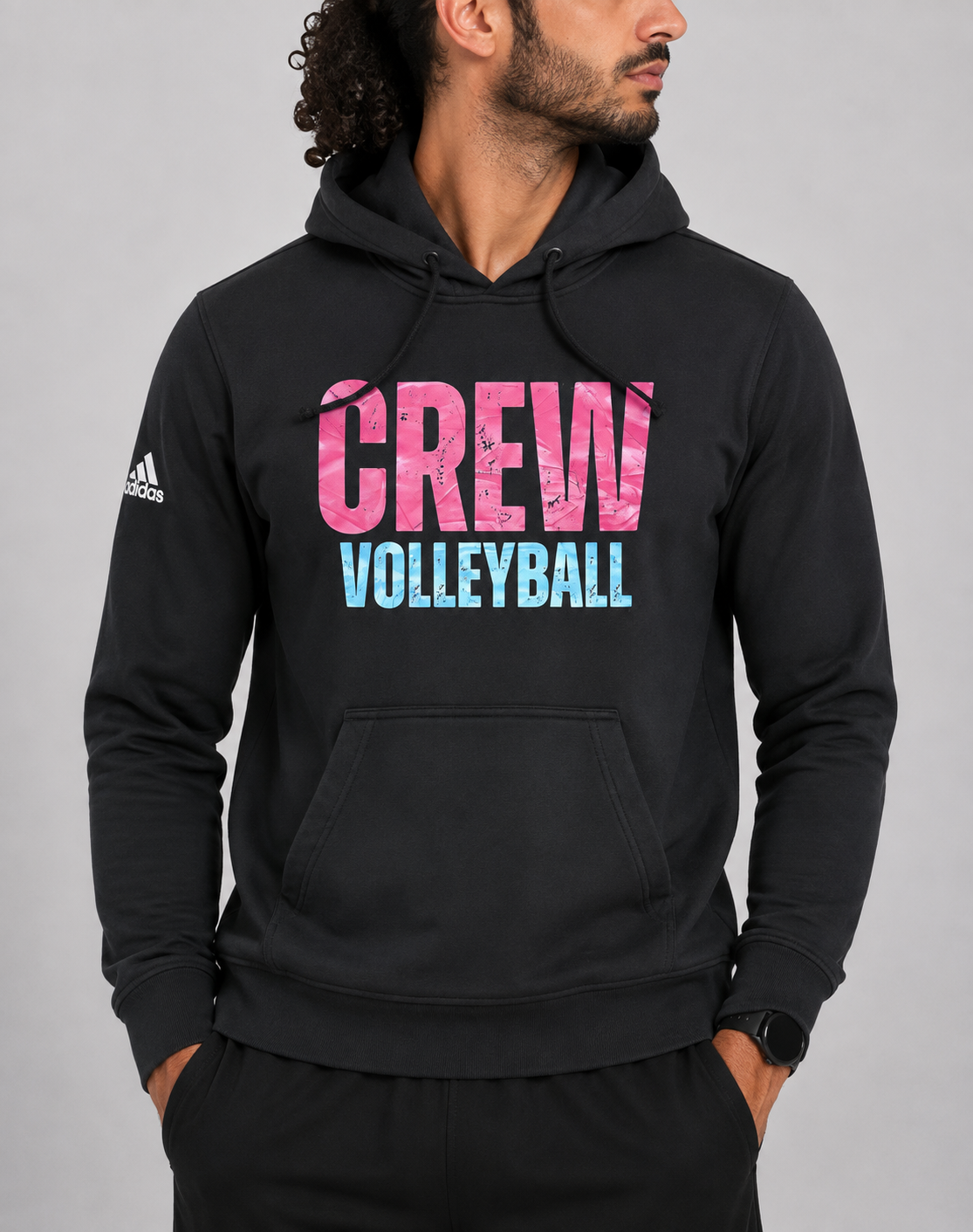 Adidas Men Cotton Fleece Black Hoodie XS