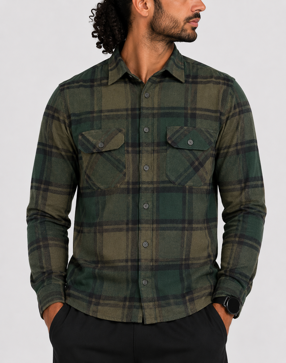 Anchorage Men Falalen Green Shirt L