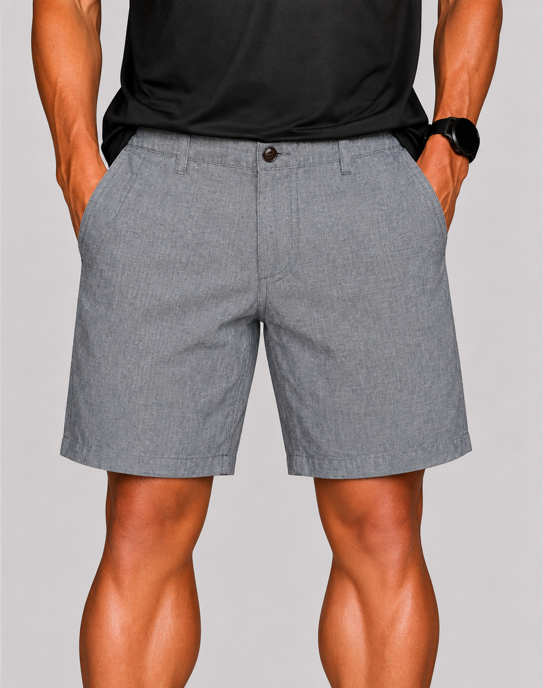 Dockers Men Cotton Gray Short