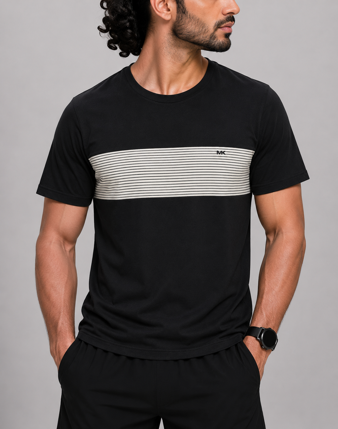 Michael Kors Men Cotton Black T Shirt L