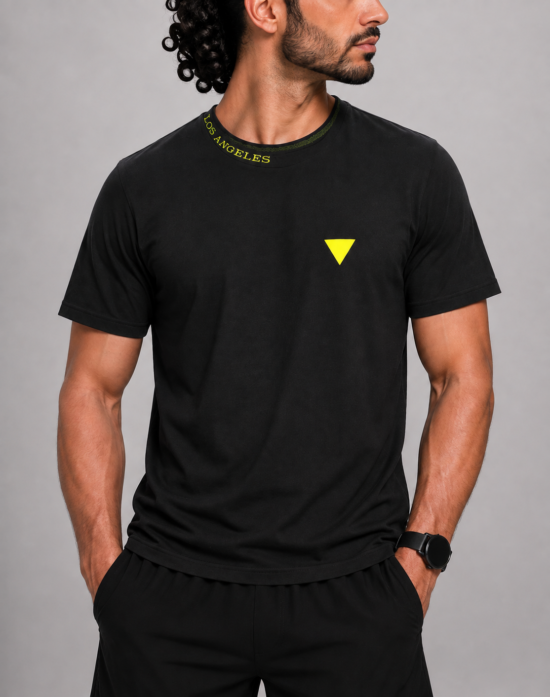 Guess Men Cotton Black T Shirt M