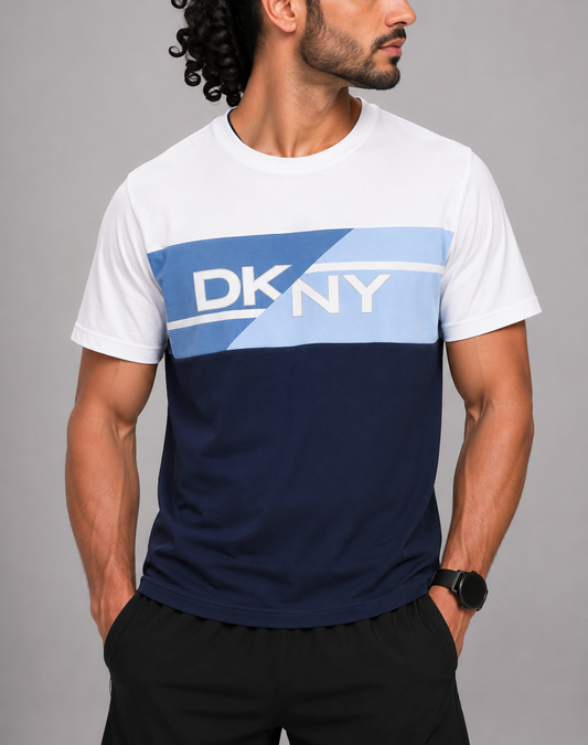 DKNY Men Cotton Blue T Shirt M
