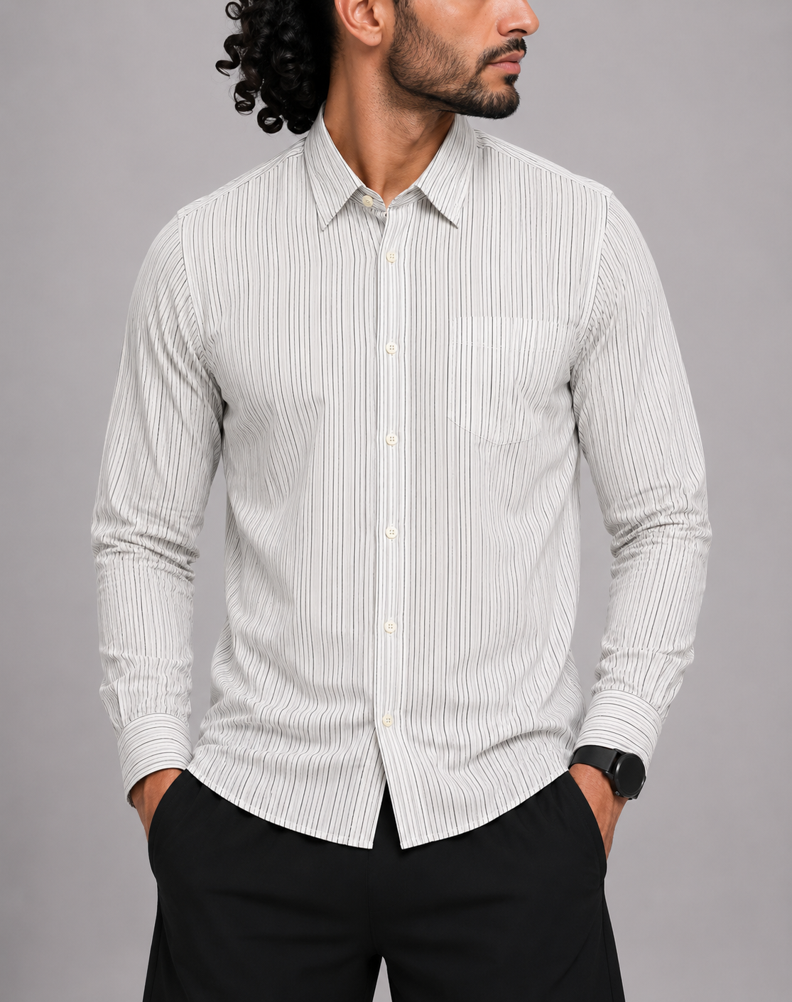 PRADA Men Cotton Cream Shirt XL