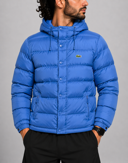 Lacoste Men Hooded Puffer Blue Jacket