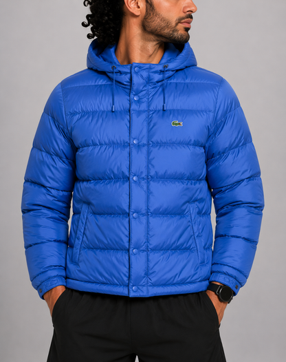 Lacoste Men Hooded Puffer Blue Jacket