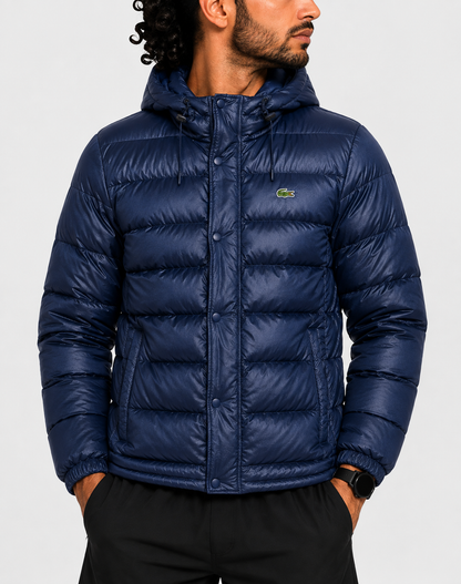 Lacoste Men Hooded Puffer Blue Jacket