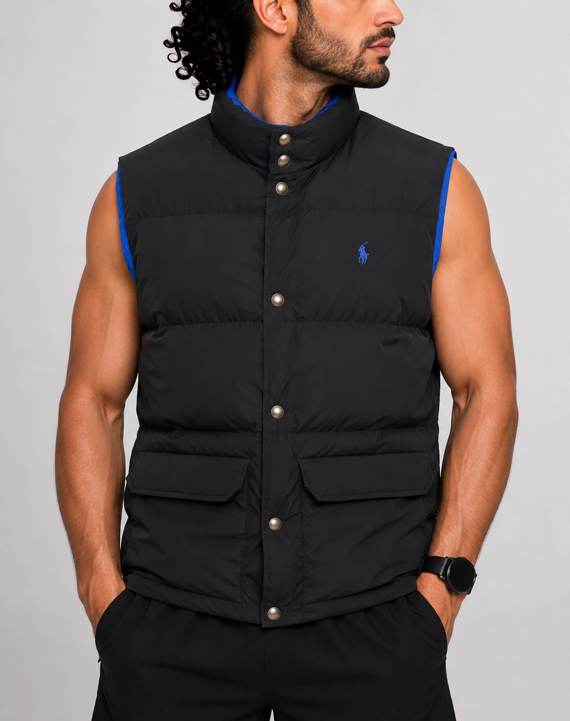Polo Ralph Lauren 2 in 1 Puffer Vest Black & Blue Men Jacket