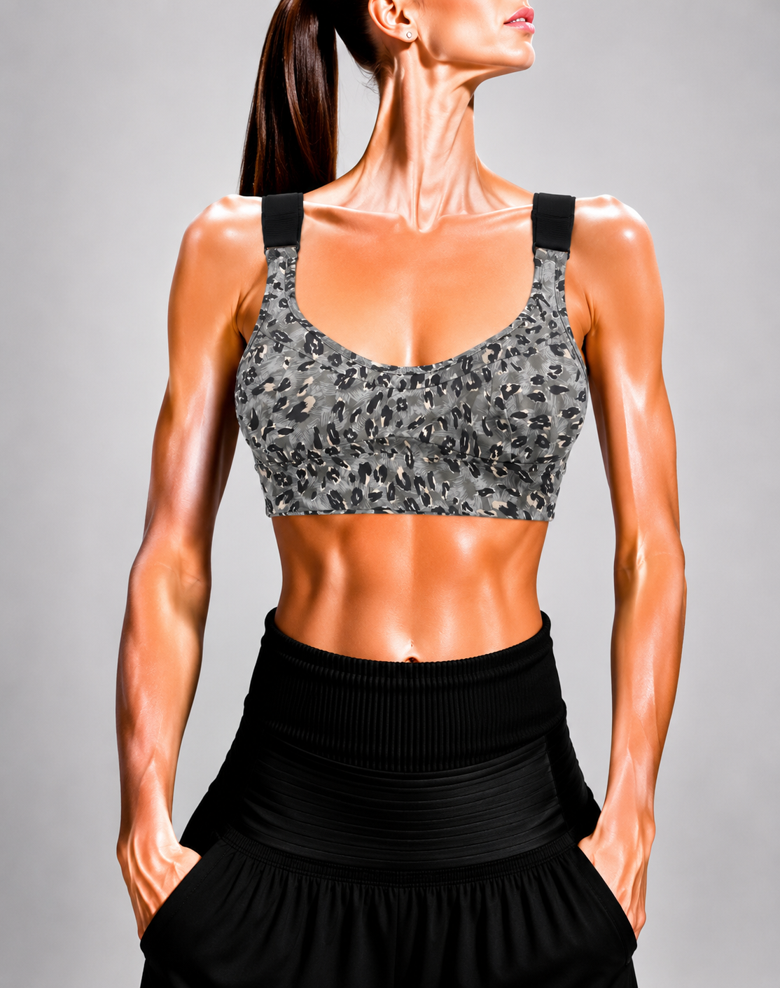 Varley Women Gray Sport Bra
