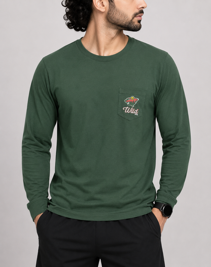Champion Men Cotton Green T Shirt