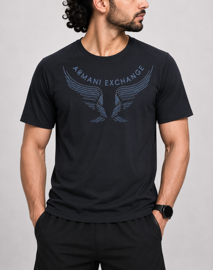 Armani Exchange Men Cotton Black T Shirt