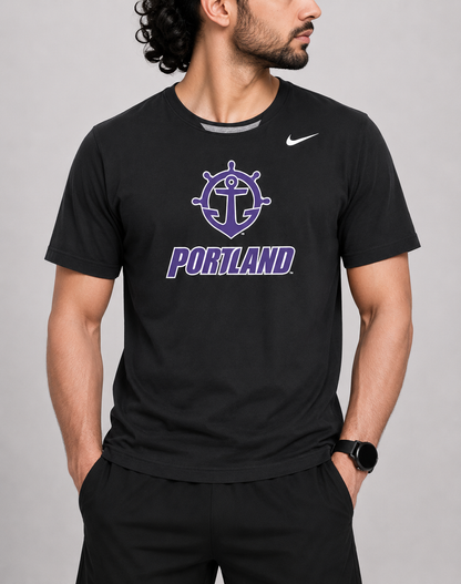 Nike Men Cotton Black T Shirt