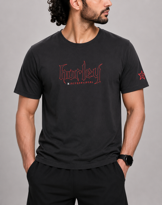 Hurley Men Cotton Black T Shirt