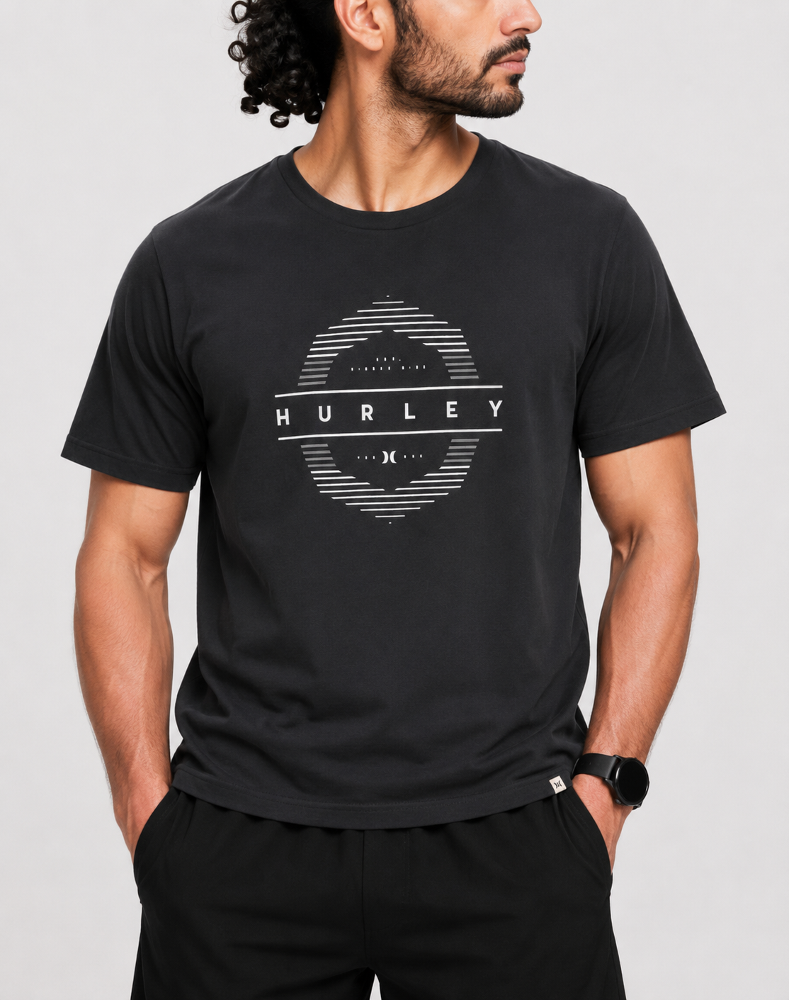 Hurley Men Cotton Black T Shirt