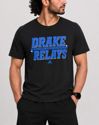 Adidas Men Cotton Black T Shirt