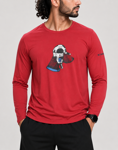 Columbia Men Cotton Red T Shirt