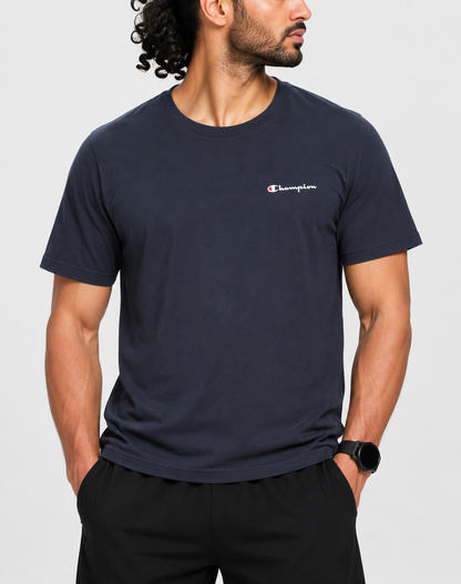 Champion Men Cotton Blue T Shirt