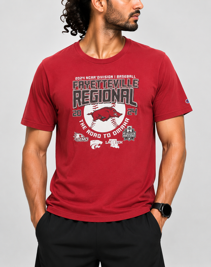 Champion Men Cotton Red T Shirt