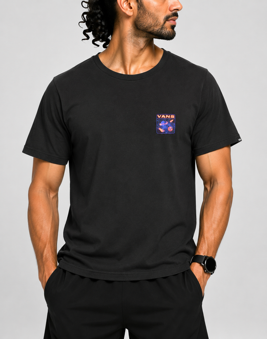 Vans Men Cotton Black T Shirt