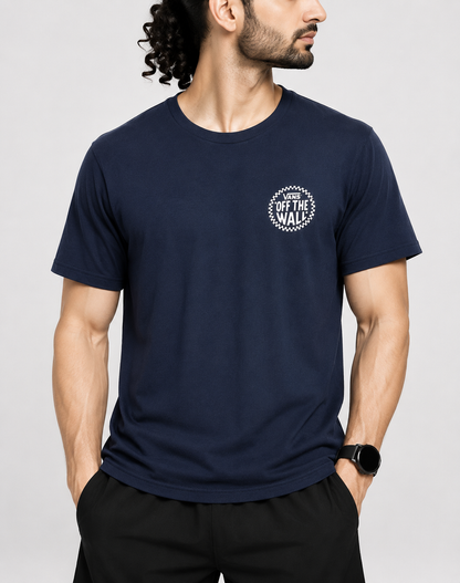Vans Men Cotton Blue T Shirt
