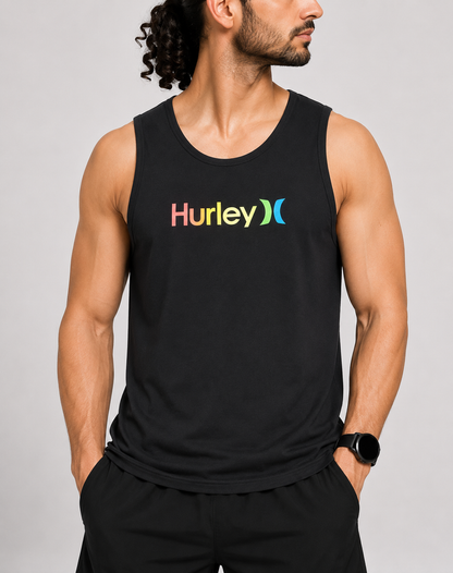Hurley Men Cotton Black Vest T Shirt