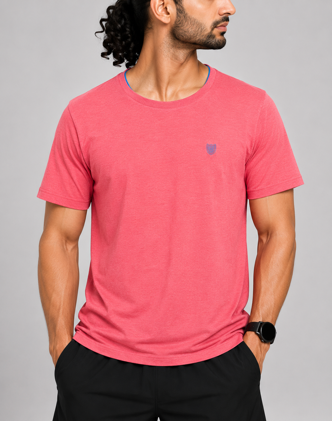 Chaps Men Cotton Pink T Shirt
