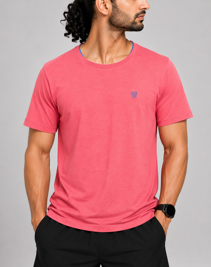 Chaps Men Cotton Pink T Shirt
