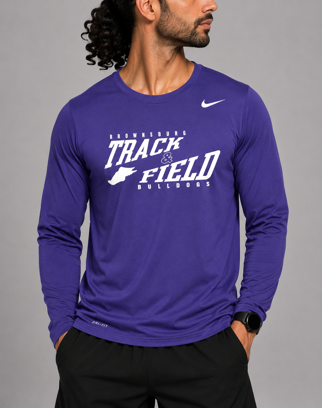 Nike Dir Fit Men Sport Purple T Shirt