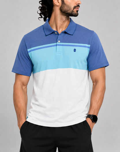 Izod Men Blue Cotton Polo T Shirt S