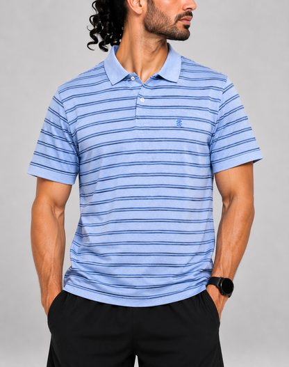 Izod Men Blue Cotton Polo T Shirt M