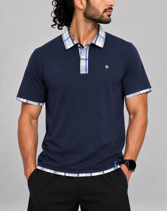 South Pole Men Blue Cotton Polo T Shirt M