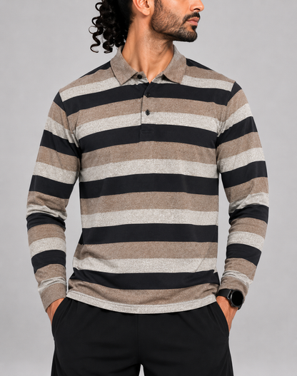 Chaps Men Cream Cotton Polo T Shirt S
