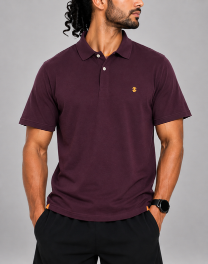 Izod Men Maroon Cotton Polo T Shirt M