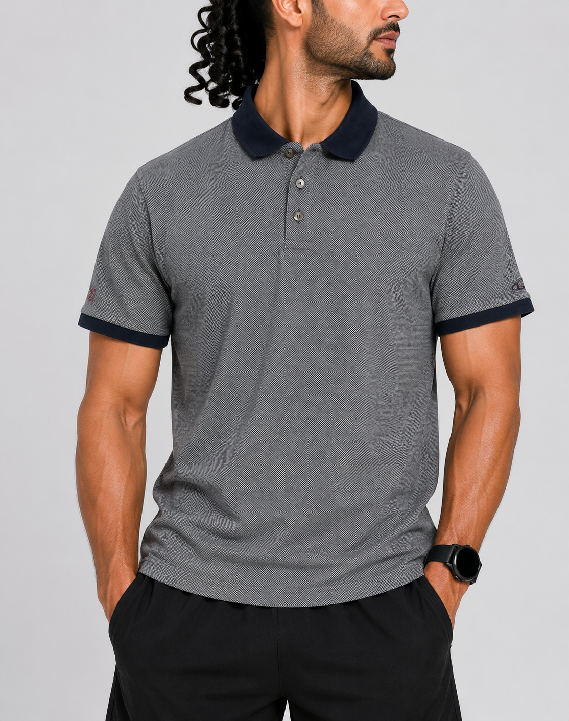 Champion Men Blue Cotton Polo T Shirt XL