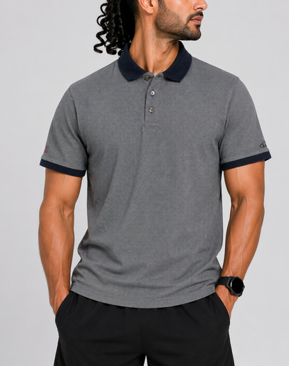 Champion Men Blue Cotton Polo T Shirt XL