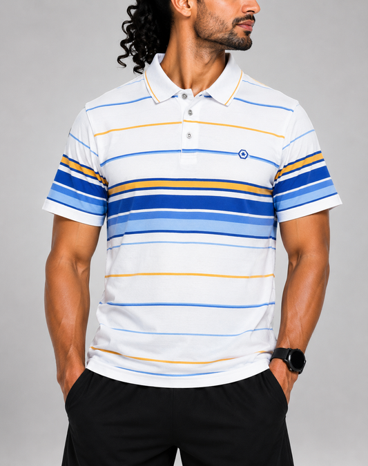 South Pole Men White Cotton Polo T Shirt XL