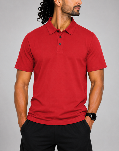 Adidas Men Red Cotton Polo T Shirt M