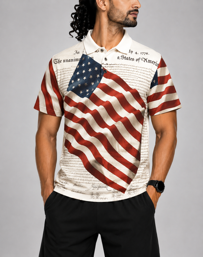 American Summer Men Cream Cotton Polo T Shirt XL