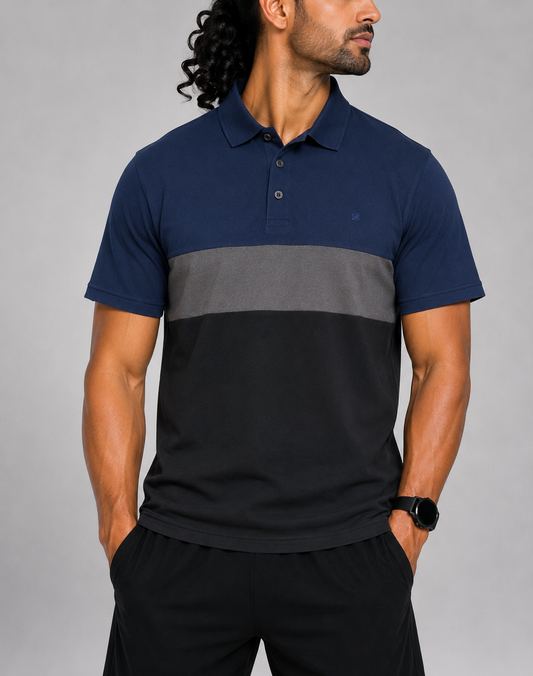 Calvin Klein Men Black Cotton Polo T Shirt 2XL