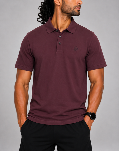 Izod Men Maroon Cotton Polo T Shirt XL