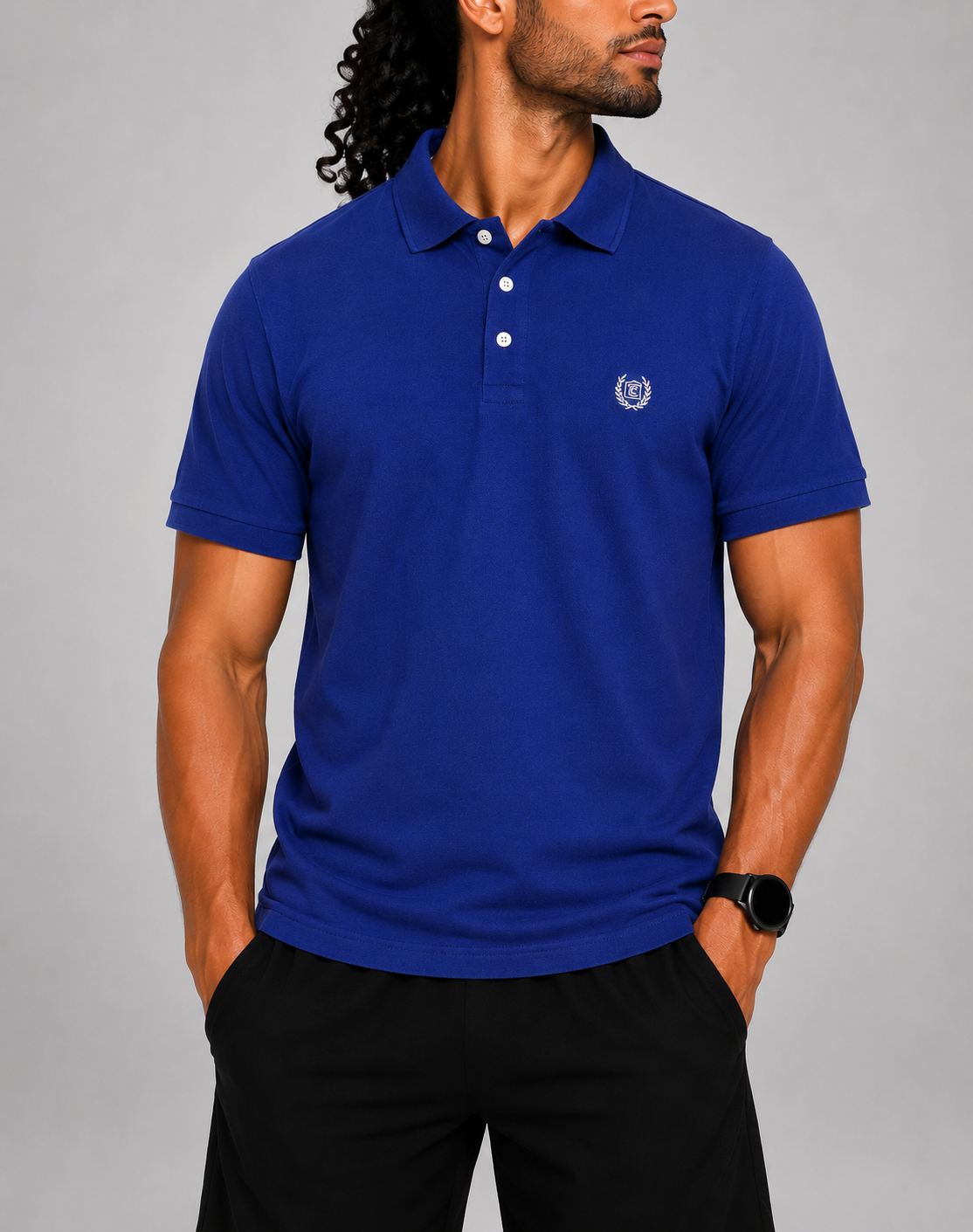 Chaps Men Blue Cotton Polo T Shirt S