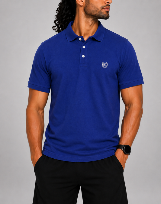 Chaps Men Blue Cotton Polo T Shirt S