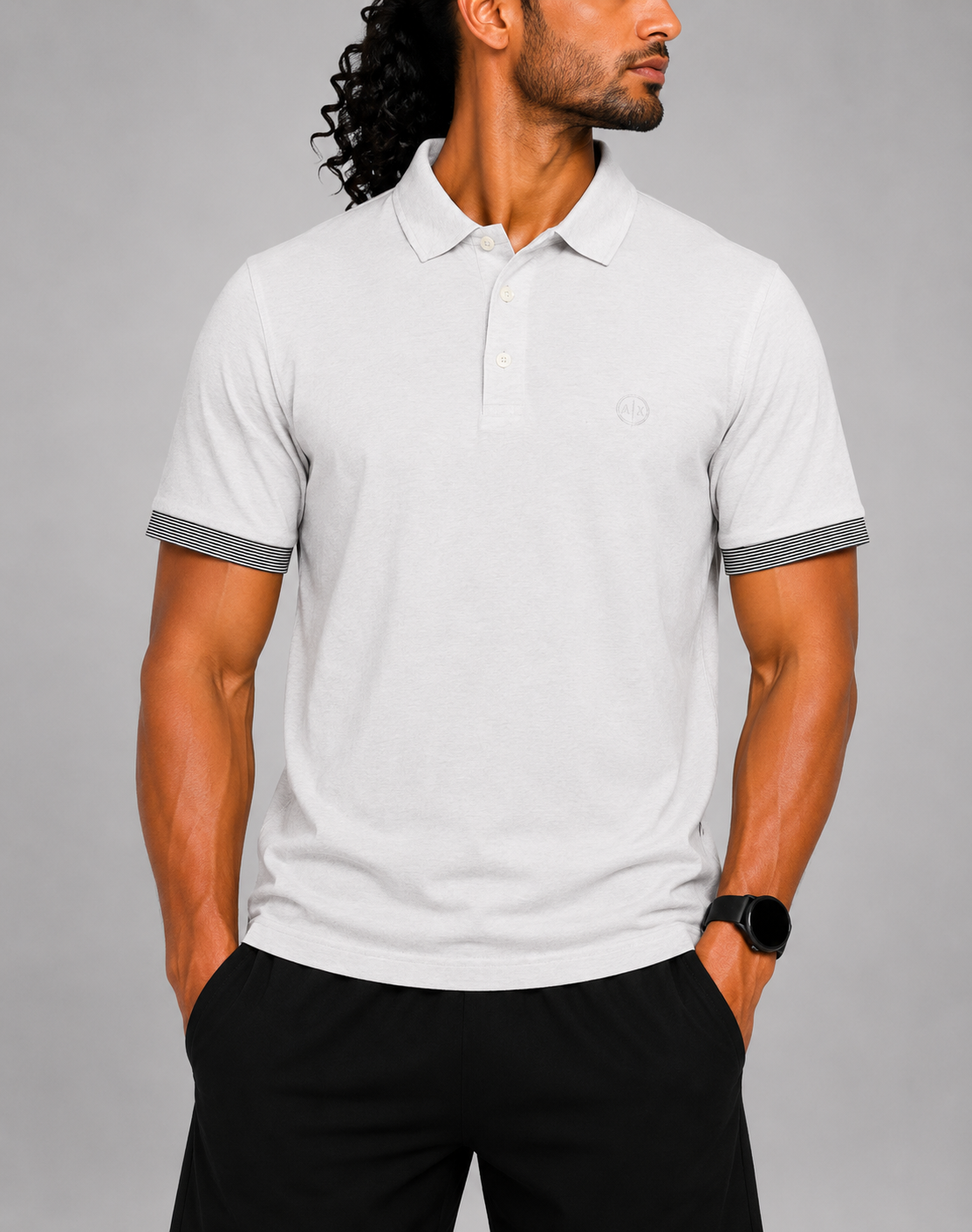 Armani Exchange Men White Cotton Polo T Shirt XL