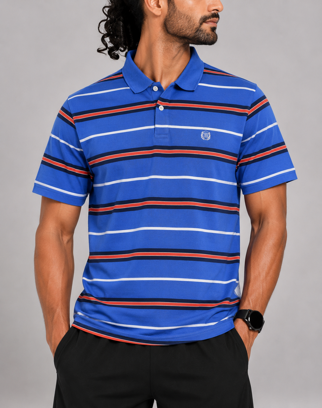 Chaps Men Blue Cotton Polo T Shirt M