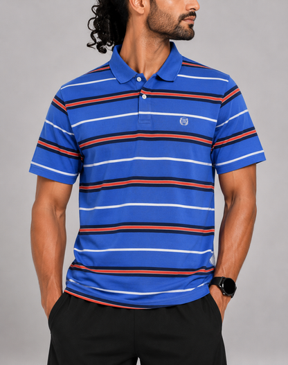 Chaps Men Blue Cotton Polo T Shirt M