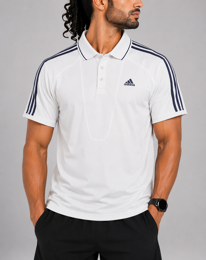 Adidas Men White Sport Polo T Shirt M