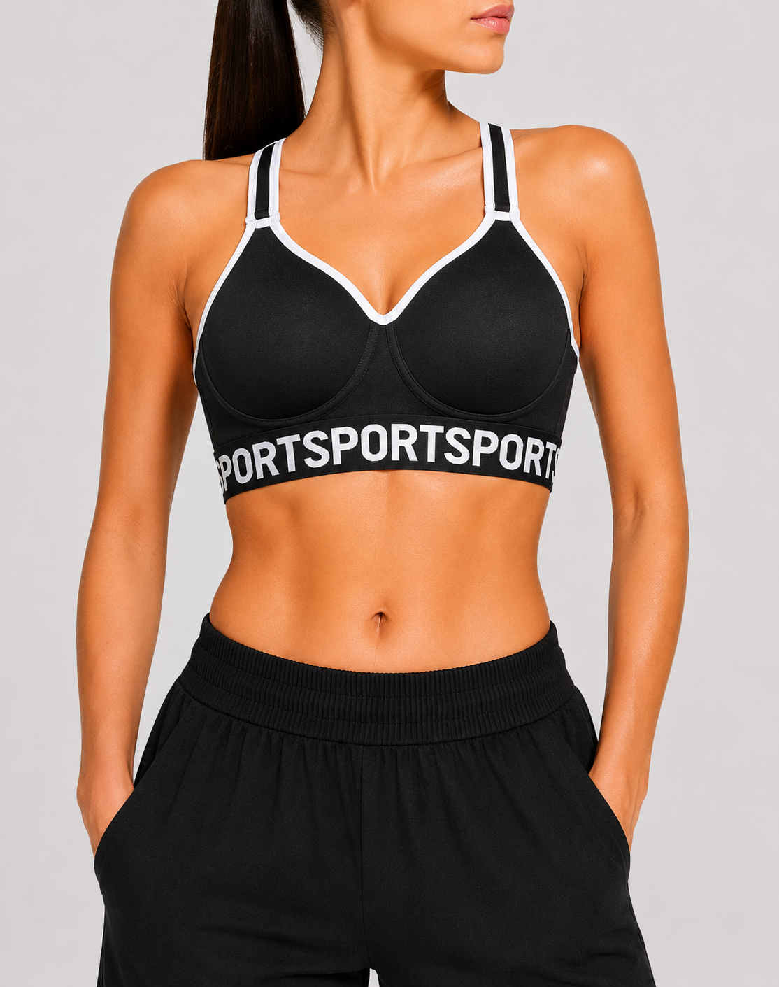 Body Form Women Sport Black Bra