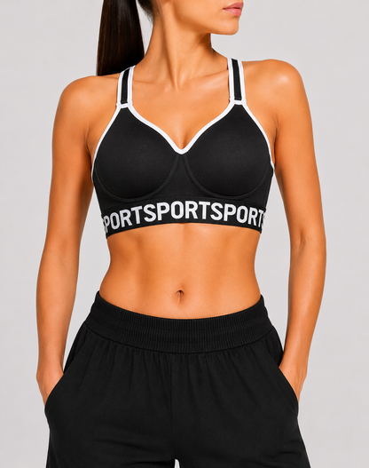 Body Form Women Sport Black Bra